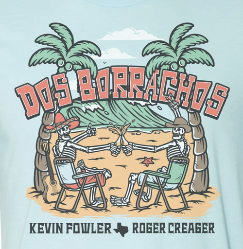 Tshirt- Dos Borrachos Skeleton Summer
