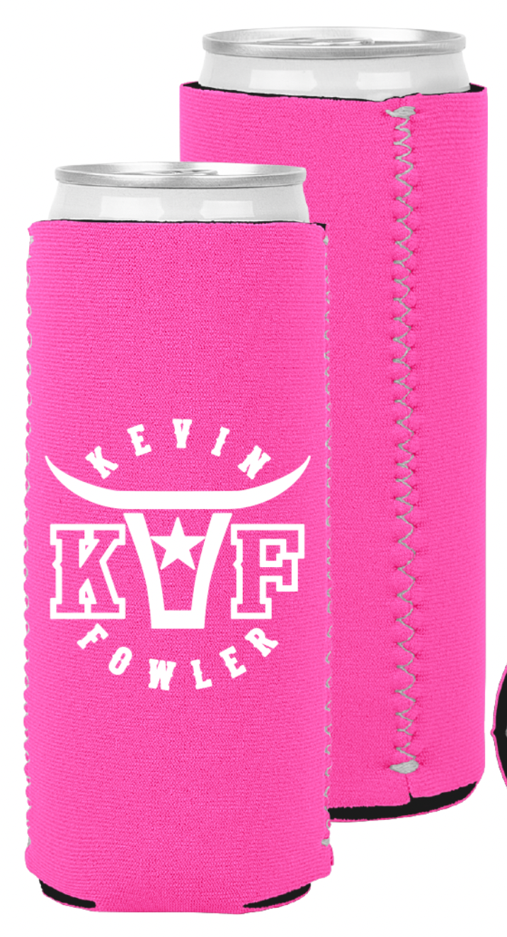 Slim Koozie- Hot Pink KF – Kevin Fowler's General Store